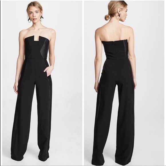 Black Halo Pants - Black Halo Lena strapless jumpsuit